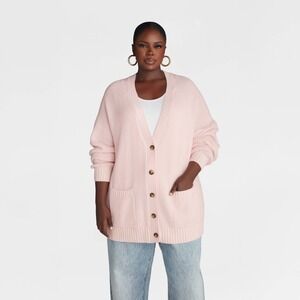 KBB KAHLANA x Target Women XXL Extra Large The Letterman Cardigan Pink Sweater
